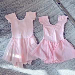 Girls Ballet leotards with attached skirts x2 size XS Toddler